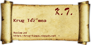 Krug Tímea névjegykártya